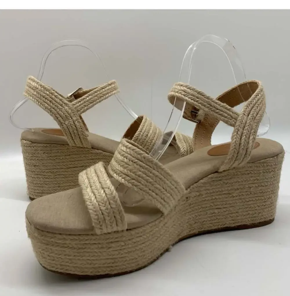 Scoop Jute Espadrille Double Strap Platform Wedge Sandals Size 10